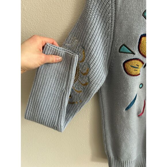 Kenzo Eye Detail Wool Blue Sweater Size M - Picture 6 of 9